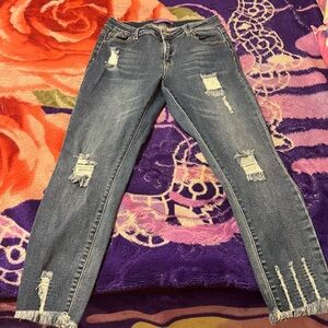 Navy, blue skinny jeans